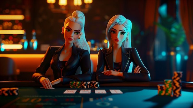 Tampilan meja AduQ langsung di lumbung88 dengan kartu, chip, dan dealer profesional